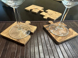 Olive Wood Coaster Puzzle 4-Pcs Set. from Choixe