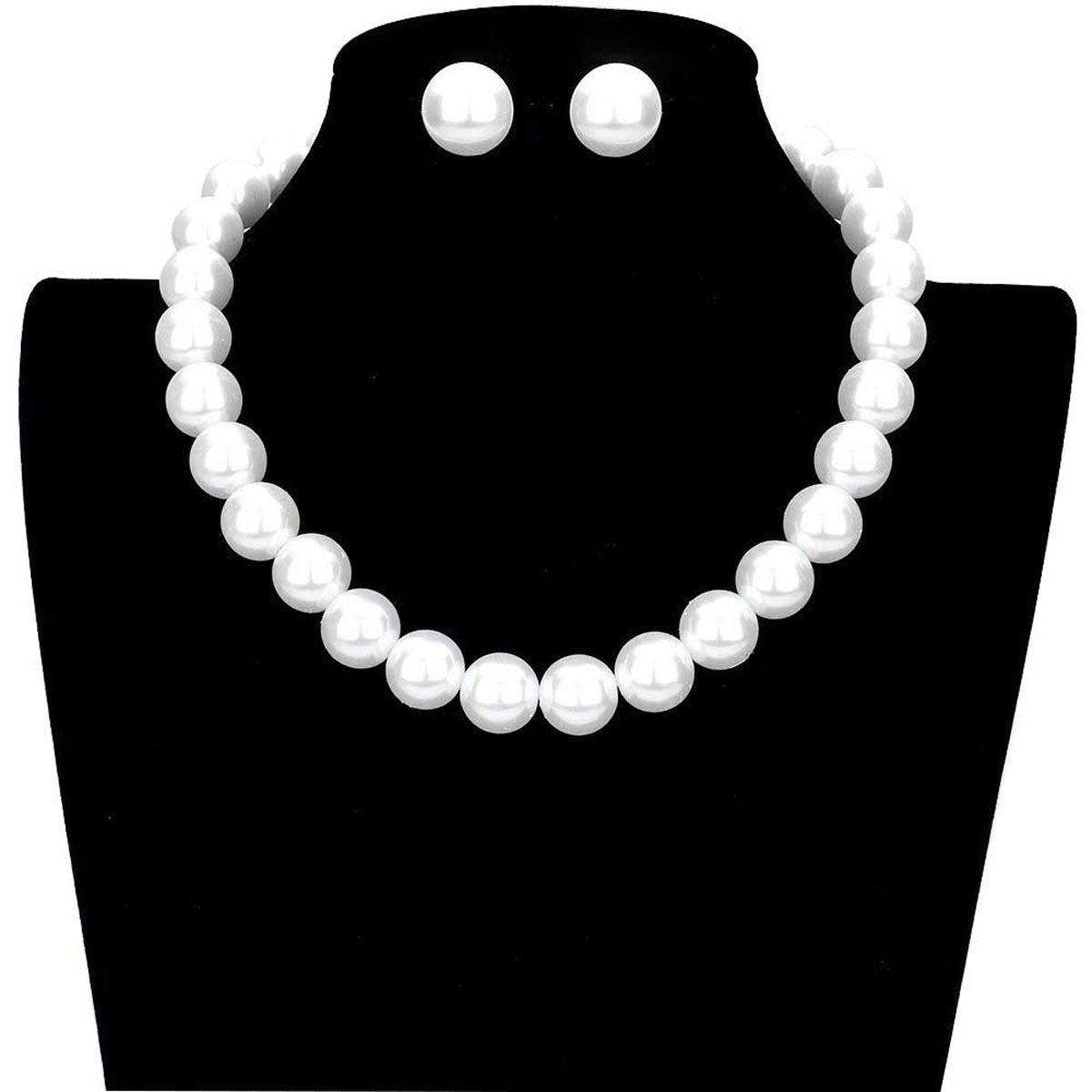 12MM Pearl Necklace and Earring Set from Madeline Love