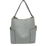 2-in-1 Chic Satchel Side Pocket Bucket Bag with Long Strap from Madeline Love