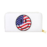 American USA Flag In Smiley Face Wallet  from Madeline Love