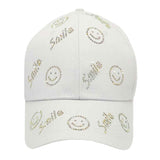 Bling Smile Message Smile Face Patterned Baseball Cap from Madeline Love
