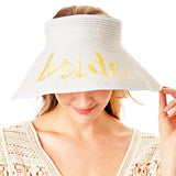 Bride Message Roll Up Foldable Visor Sun Hat from Madeline Love
