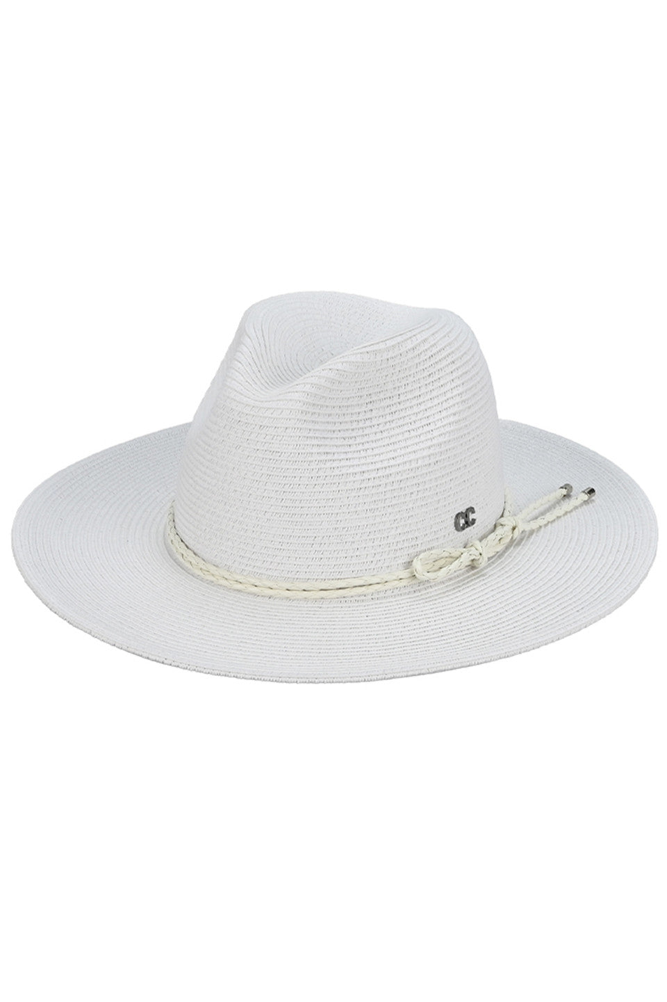 C.C Leather String Rope Band Paper Panama Hat from Madeline Love