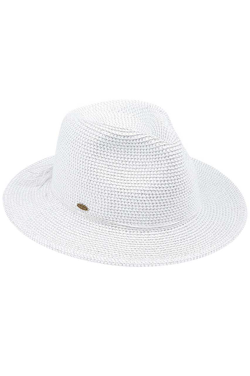 C.C Lurex Paper Straw Panama Sun Hat from Madeline Love