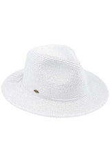 C.C Lurex Paper Straw Panama Sun Hat from Madeline Love