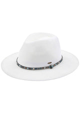 C.C MULTI THREAD RHINESTONE TRIM BAND PANAMA HAT from Madeline Love
