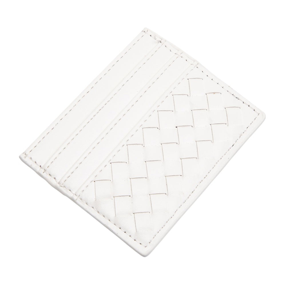 Faux Leather Basket Weave Card Holder Wallet  from Madeline Love