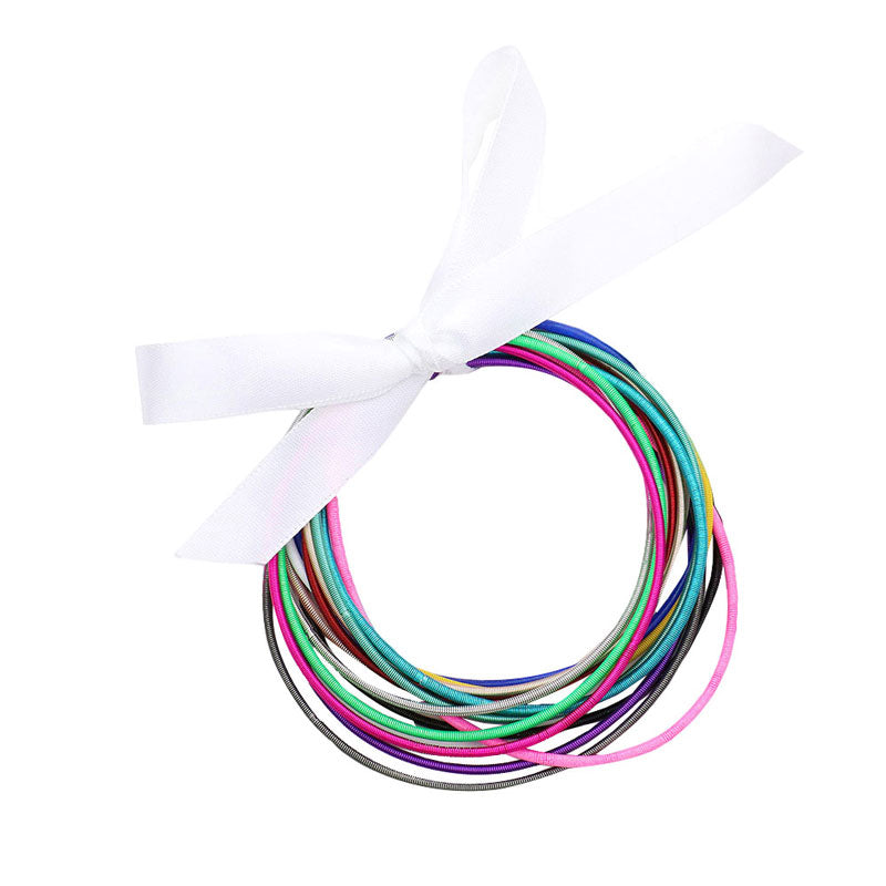 15PCS Guitar String Stackable Stretch Bracelets from Madeline Love