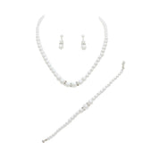 3 Piece Pearl Necklaces Earring Bracelet Set from Madeline Love