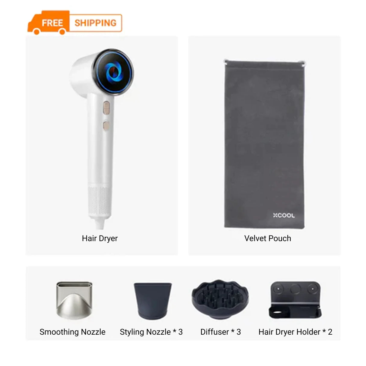 xCool SuperCare 2-in-1 Quiet, Portable Ion Hair Dryer from Cool Gadget