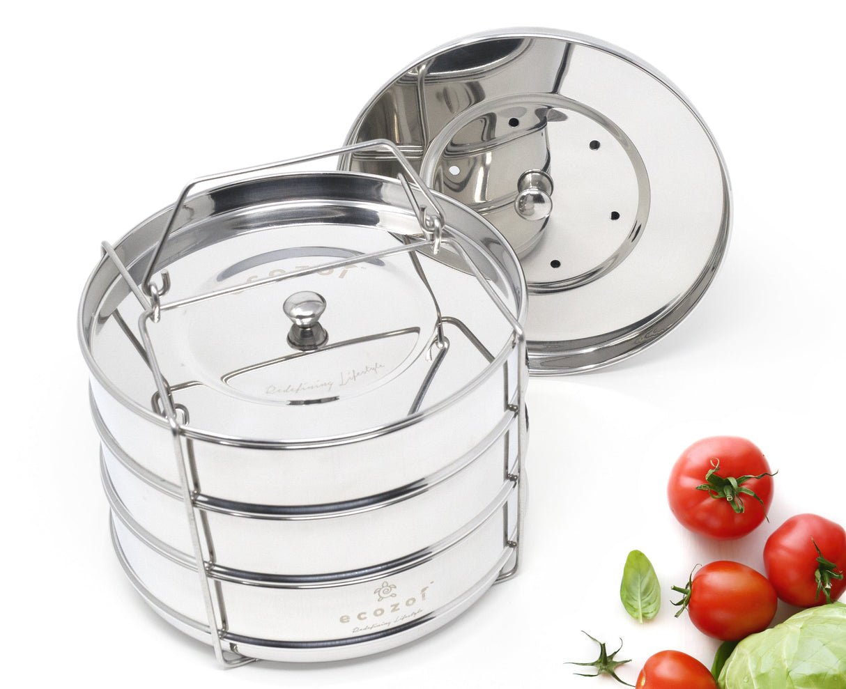 Instant Pot Insert Pans, 3 Tier for 6 Qt / 8 Qt Pressure Cookers from ecozoi