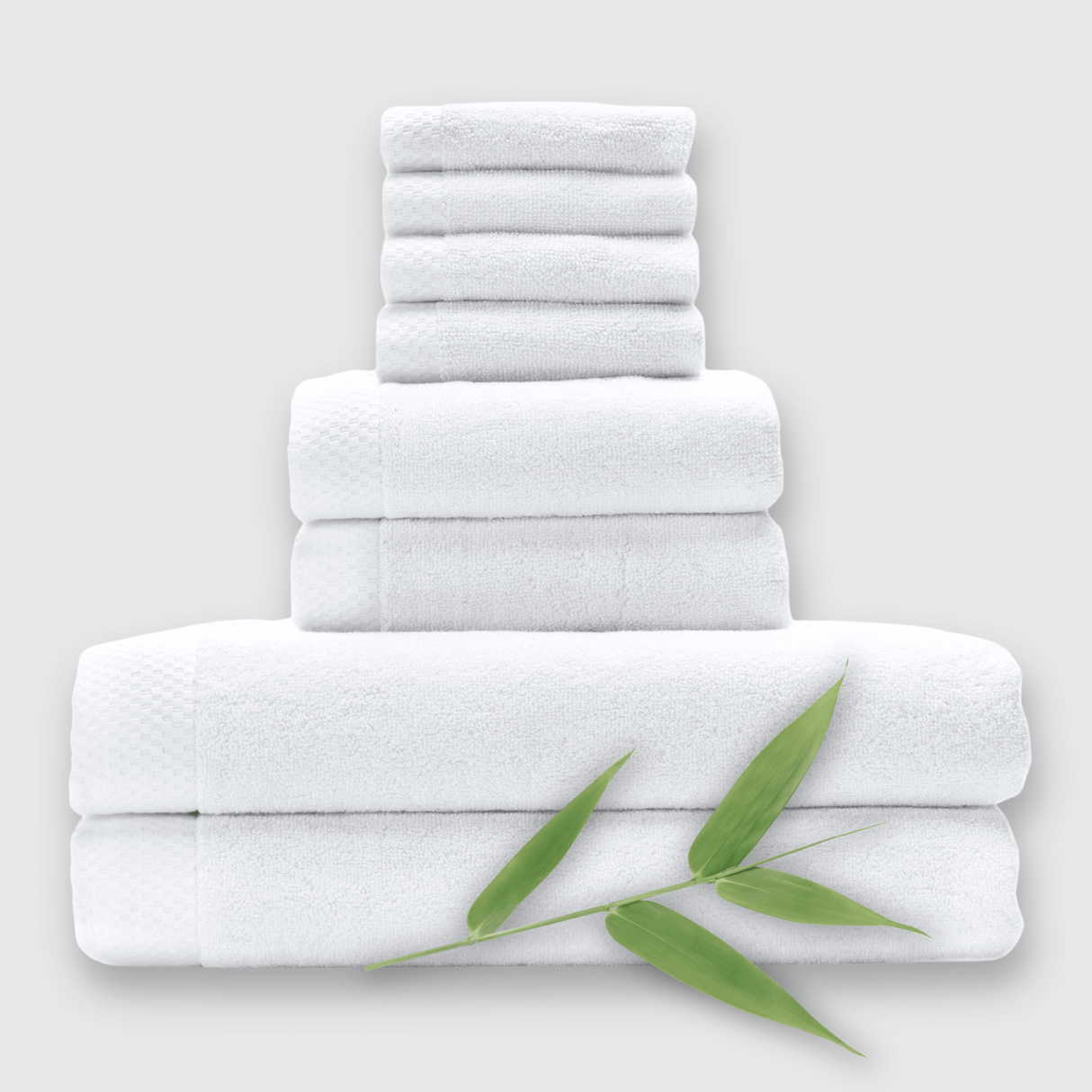 Bamboo 8 Piece Towel Sets - White from BedVoyage