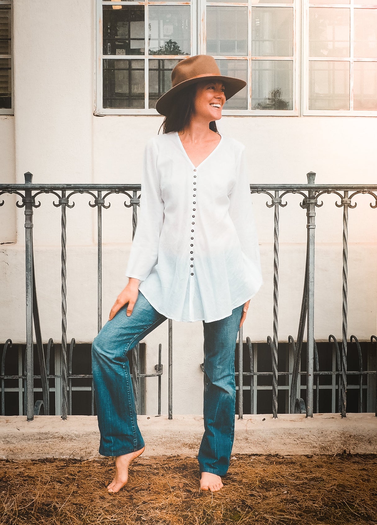 Button Top From Cotton Flower Clothing