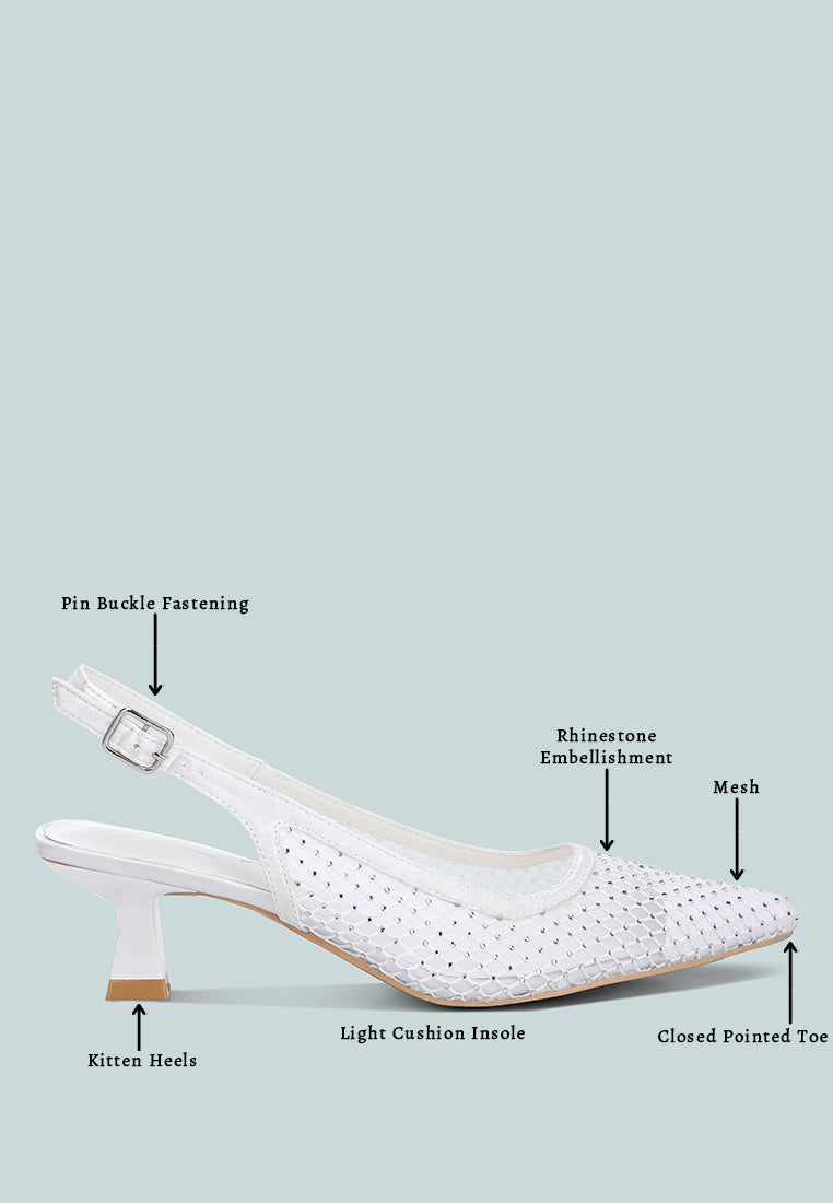 Siev Rhinestone Slingback Mules from London Rag International