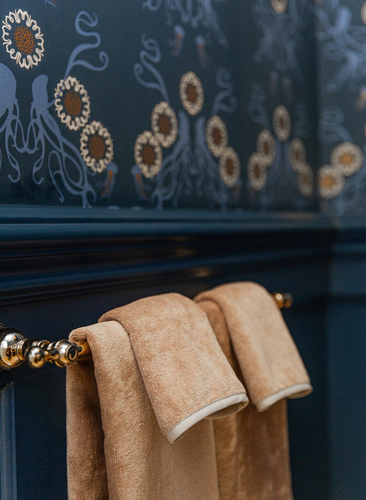 French Terry Bath Towel Collection in White Sand from Timo & Violet