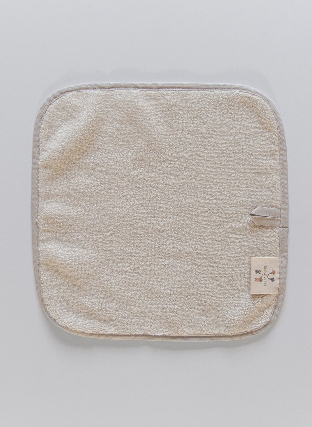 French Terry Bath Towel Collection in White Sand from Timo & Violet