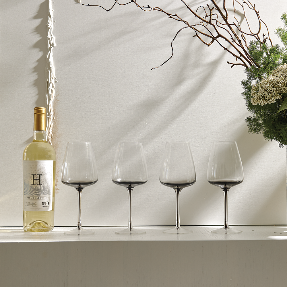 Smoke Stem White Wine Glasses from Hotel Collection