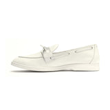 Men's White Pebbled Leather Barca Yacht Loafer From Del Toro Shoes