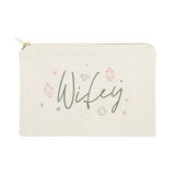 Wifey with Gemstone Cotton Canvas Cosmetic Bag from The Cotton & Canvas Co.