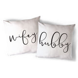 Hubby and Wifey Pillow Covers, 2-Pack from The Cotton & Canvas Co.