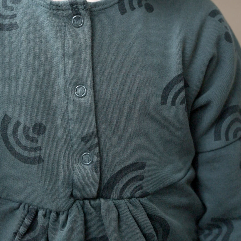 Wifi Print Dress - Asphalt