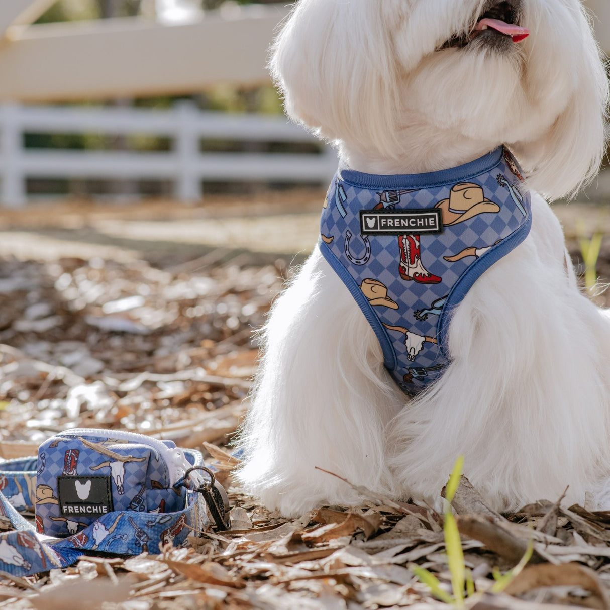Frenchie Poo Bag Holder - Wild West- Blue from Frenchie Bulldog