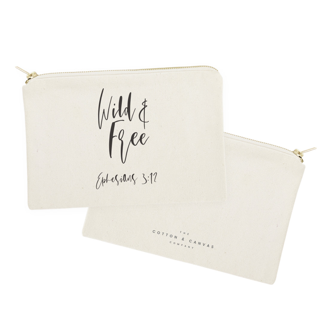 Wild and Free, Ephesians 3:12 Cotton Canvas Cosmetic Bag from The Cotton & Canvas Co.