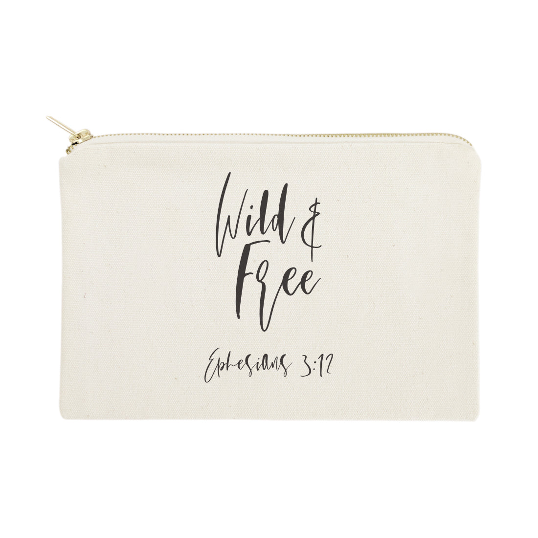 Wild and Free, Ephesians 3:12 Cotton Canvas Cosmetic Bag from The Cotton & Canvas Co.