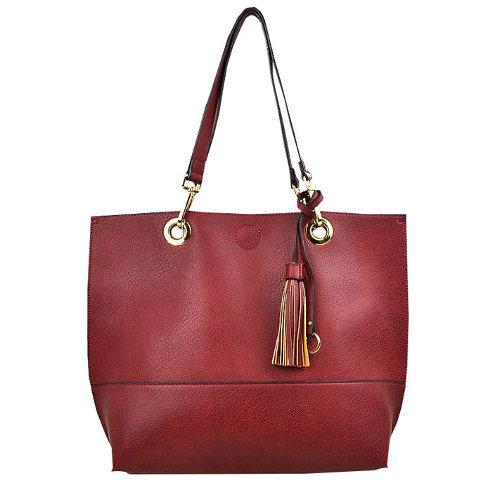 2-in-1 Women's Faux Leather Tote Shoulder Handbag  from Madeline Love