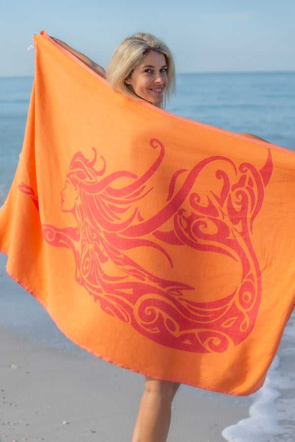 Mermaid Orange - Turkish Towel from Sun Drunk