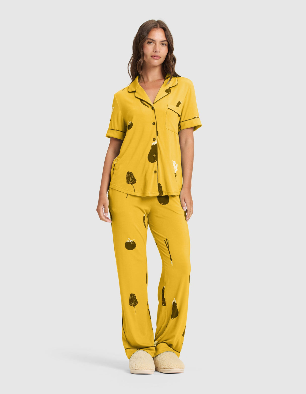 Women's Bamboo Stretch-Knit Short Sleeve & Pant Pajama Set from Cozy Earth