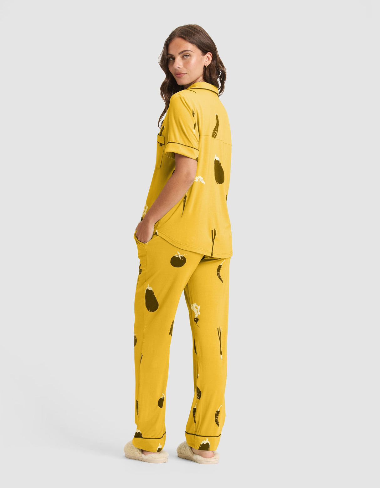 Women's Bamboo Stretch-Knit Short Sleeve & Pant Pajama Set from Cozy Earth