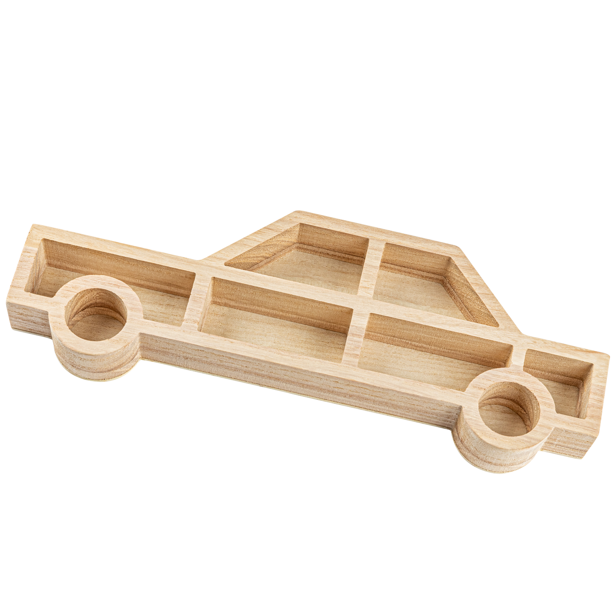 car shaped wood tray 15" x5.6x1.25 2 pack from Hammont