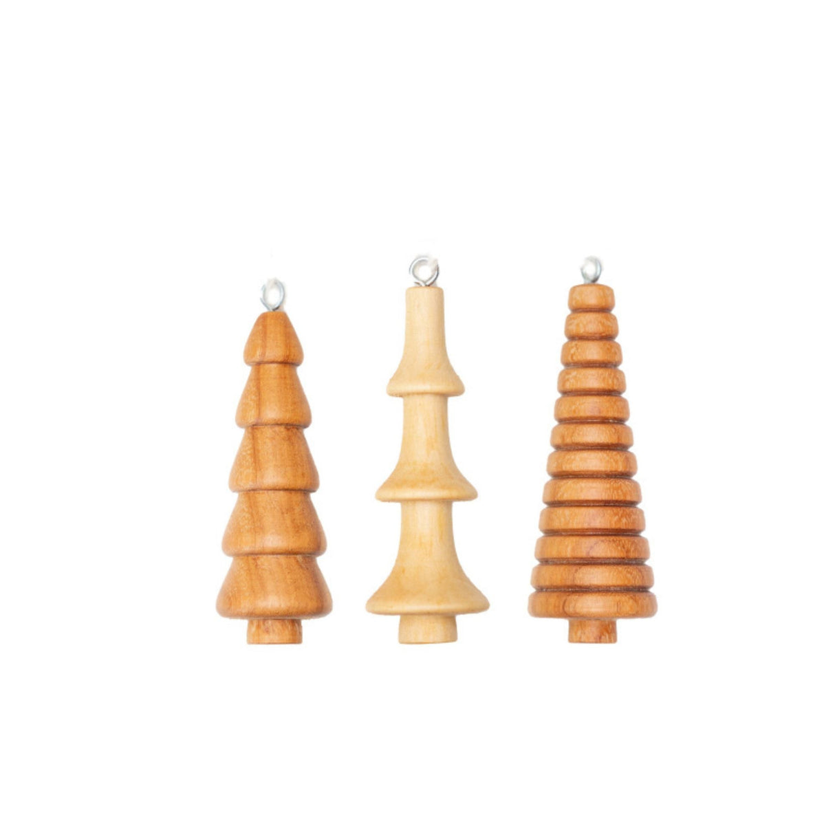 Reclaimed Wood Tree Ornaments - Set of 3 from Upavim Crafts