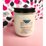 Classic 9oz Jam Jar Crystal Soy Candle - Berry Vanilla (Rose Quartz) from Evolve Botanica