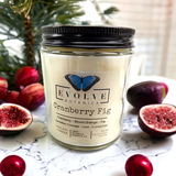 Classic 9oz Jam Jar Crystal Soy Candle - Cranberry Fig (Carnelian) from Evolve Botanica