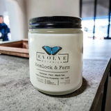 Classic 9oz Jam Jar Crystal Soy Candle - Hemlock & Fern (Aventurine) from Evolve Botanica