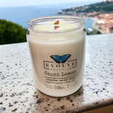 Classic 9oz Jam Jar Crystal Soy Candle - Capri Lemon (Citrine) from Evolve Botanica
