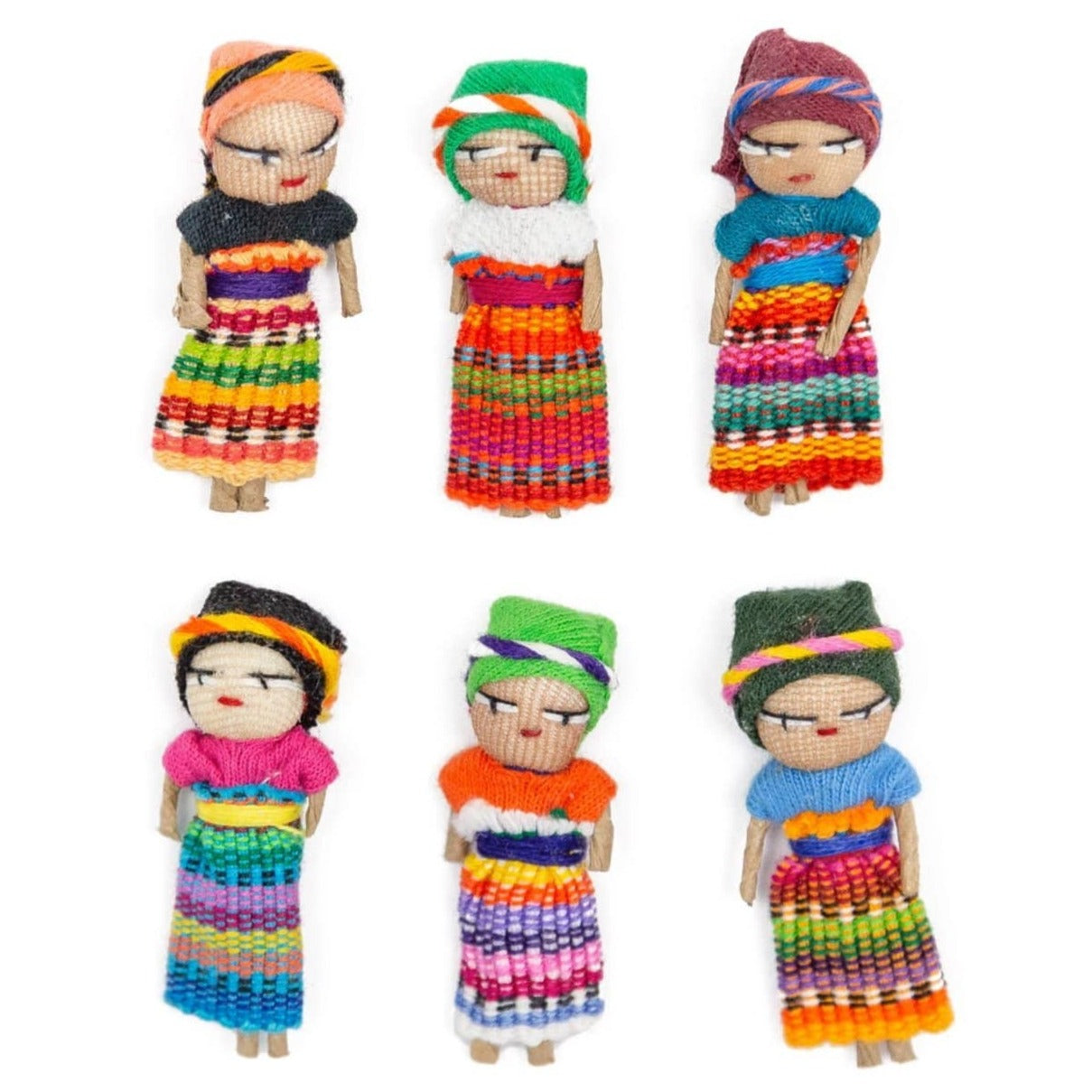 Guatemalan Worry Dolls - Set of 6 from Upavim Crafts