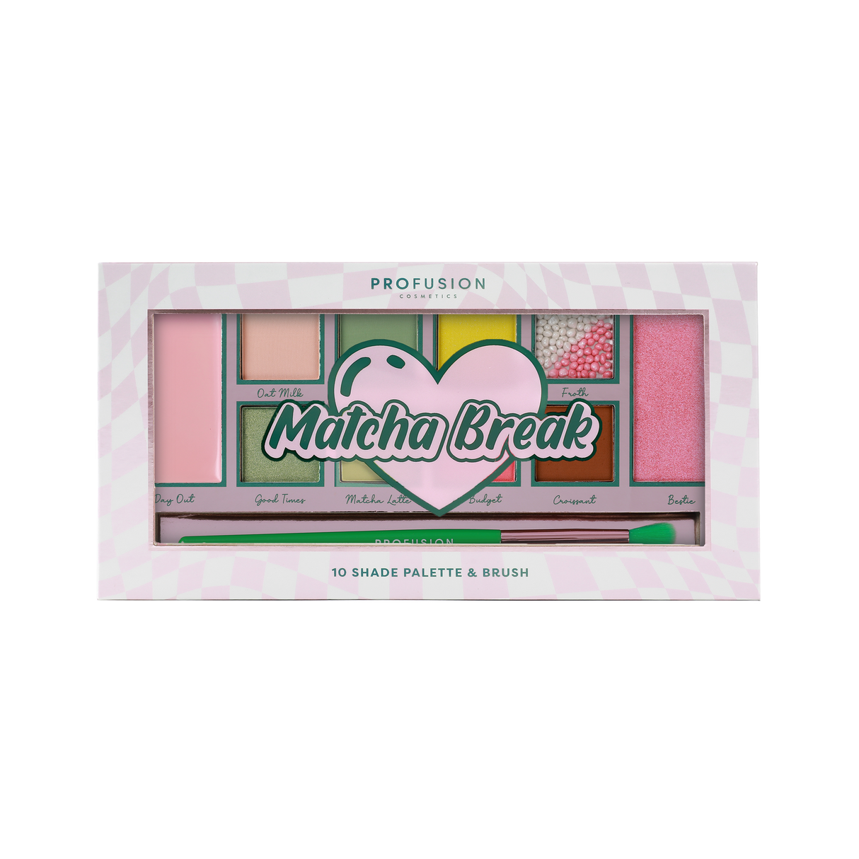 Matcha Break 10 Shade Palette & Brush from Profusion Cosmetics
