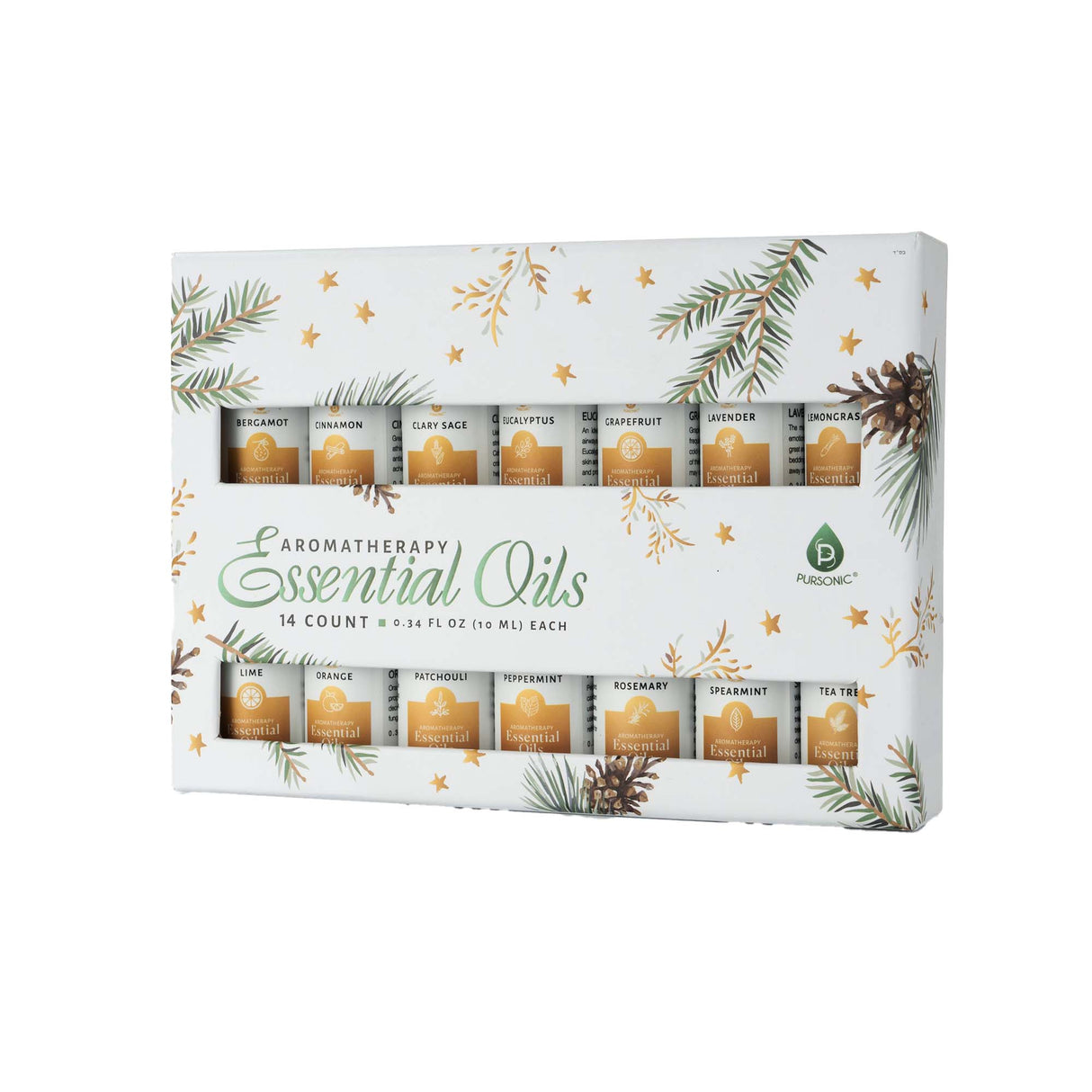 Pursonic Essential Oils Christmas Gift Set – 14-Piece Aromatherapy Collection from Pursonic