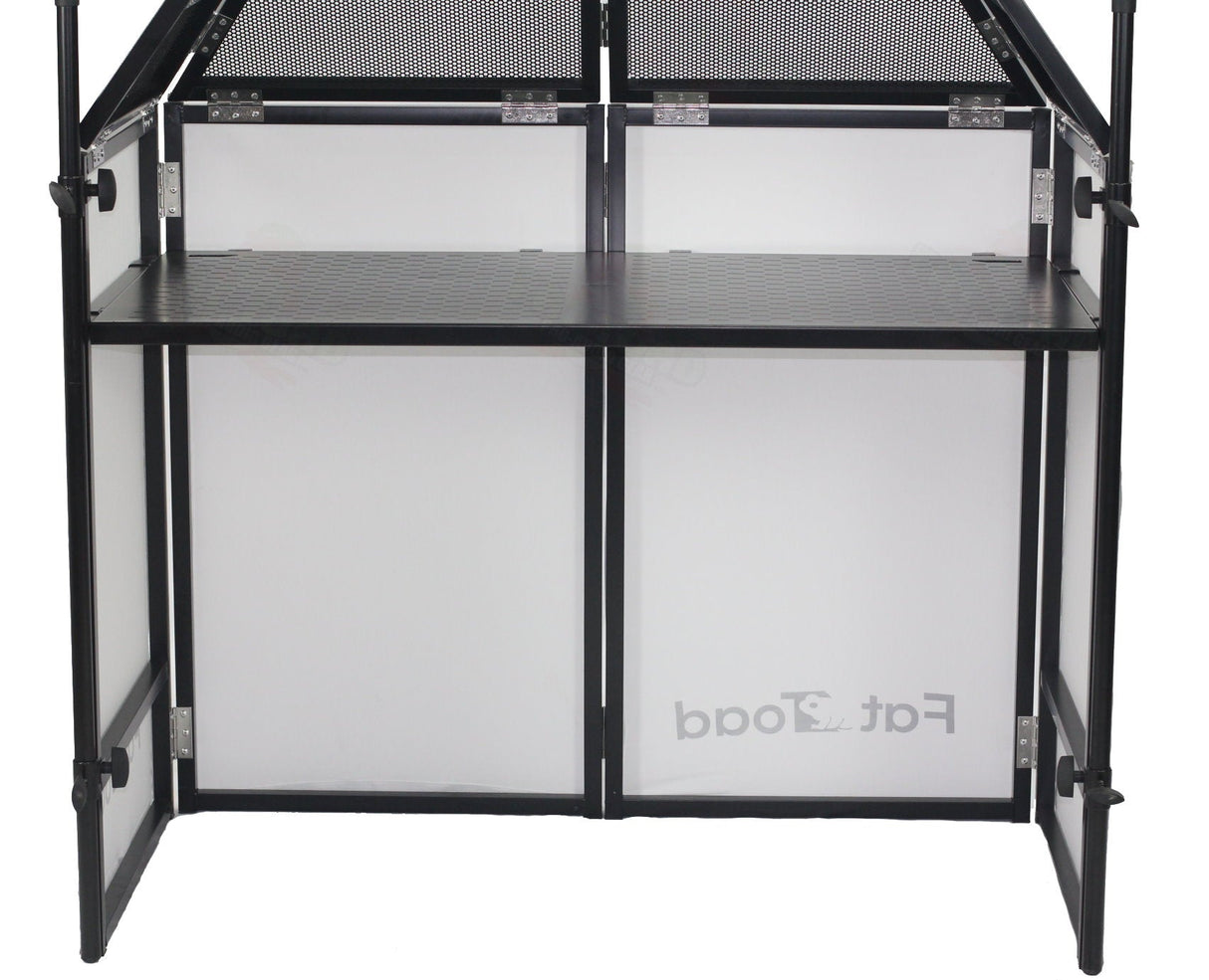 DJ Booth Tabletop With 8FT Lighting Truss Stand Package by FAT TOAD - Foldable Panel Portable Stage from GeekStands