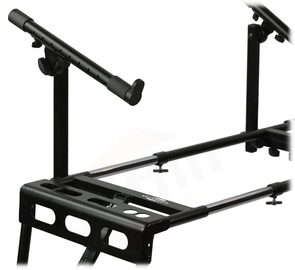 GRIFFIN 2-Tier DJ Coffin Workstation Stand - Double Table Top Keyboard & Laptop Holder - Duel Level Digital Piano Rack Mount Platform for Studio Mixer from GeekStands