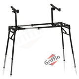 GRIFFIN 2-Tier DJ Coffin Workstation Stand - Double Table Top Keyboard & Laptop Holder - Duel Level Digital Piano Rack Mount Platform for Studio Mixer from GeekStands