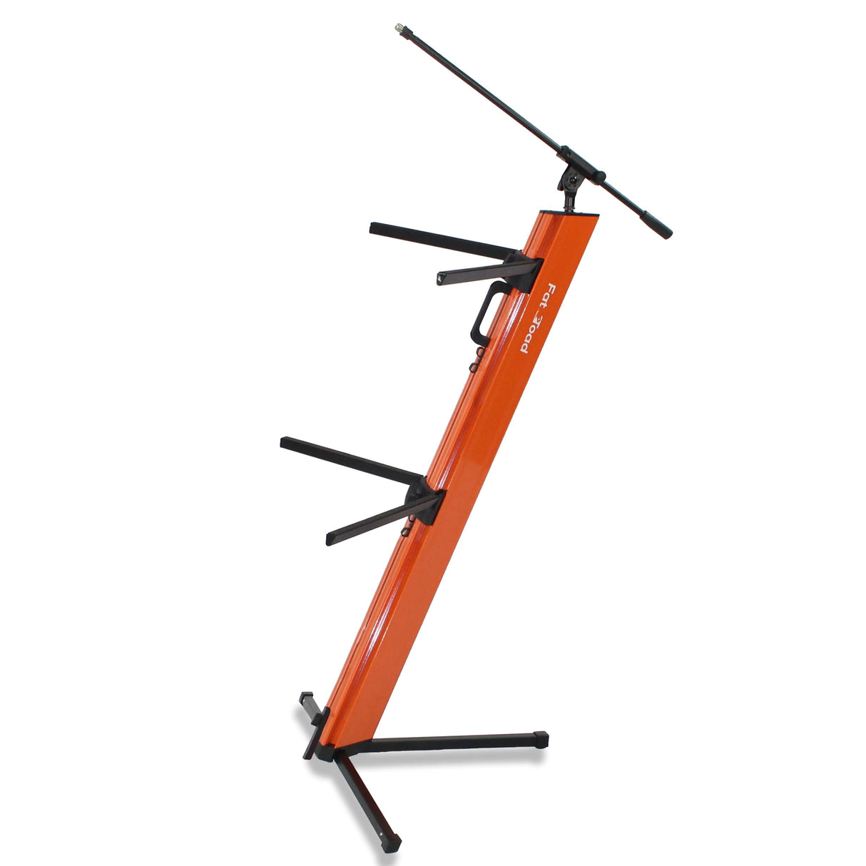 FAT TOAD Professional 2-Tier Column Keyboard Stand with Mic Boom Arm Adapter | Double Sliding Electronic Piano Tower Mount Platform | Holder for Digital Turntable, DJ Audio Gear, Studio Synthesizer from GeekStands.com