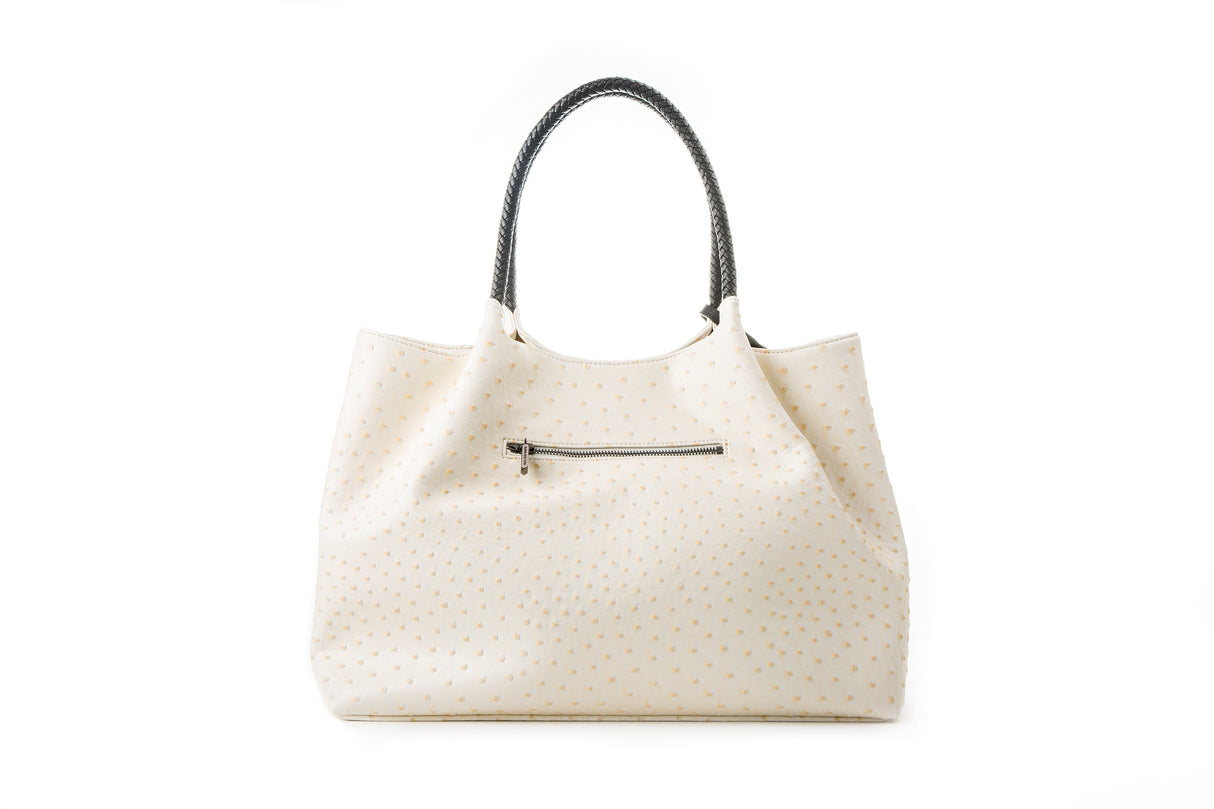 Naomi - White Vegan Leather Tote Bag from Gunas New York
