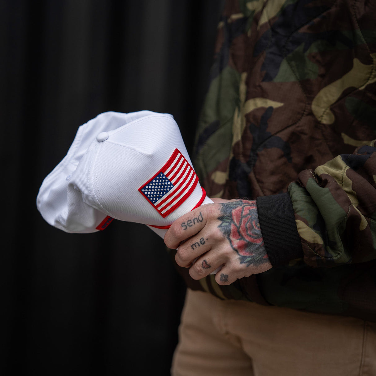 USA Flag Patch Weekender Style Performance Snapback Hat from Combat Iron Apparel