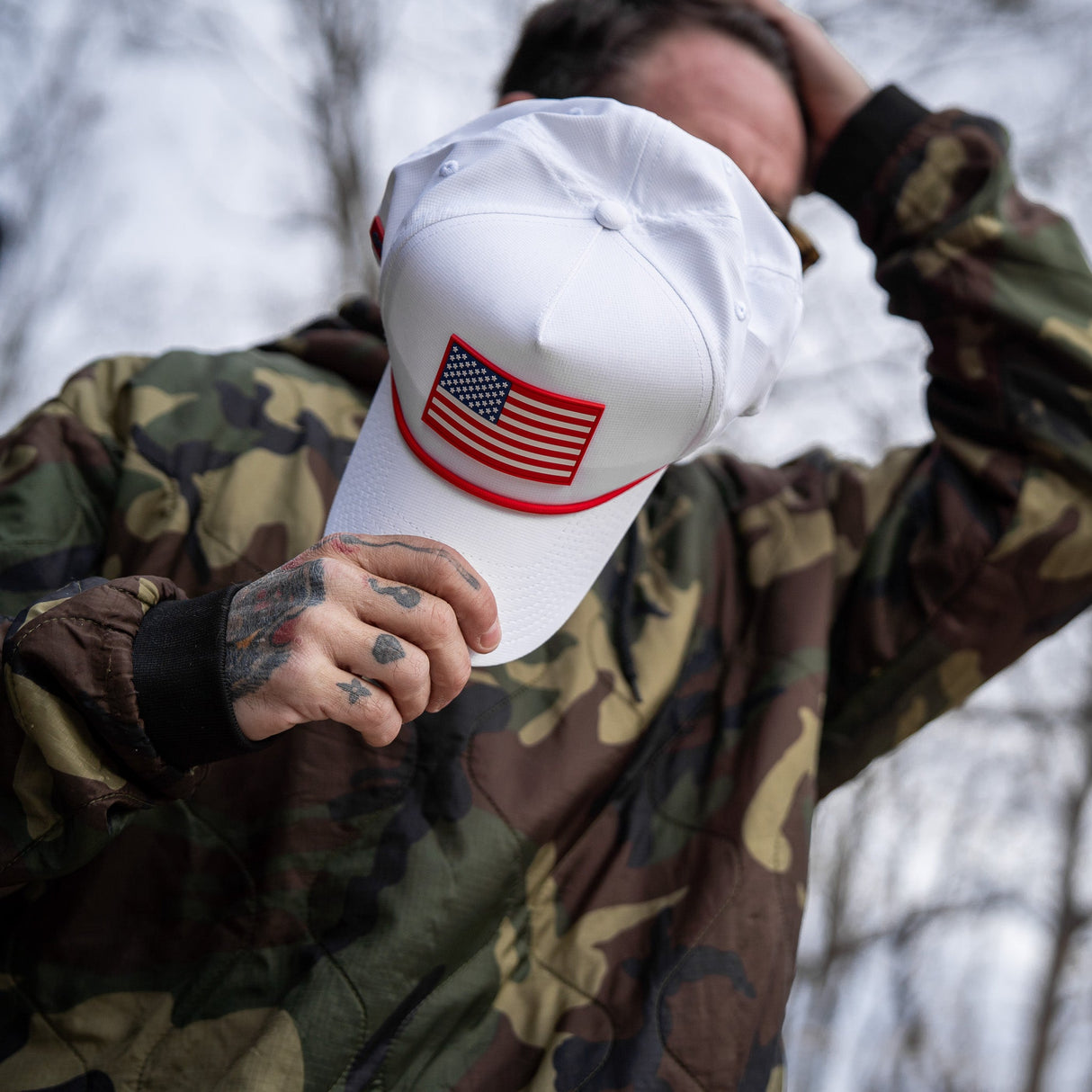 USA Flag Patch Weekender Style Performance Snapback Hat from Combat Iron Apparel