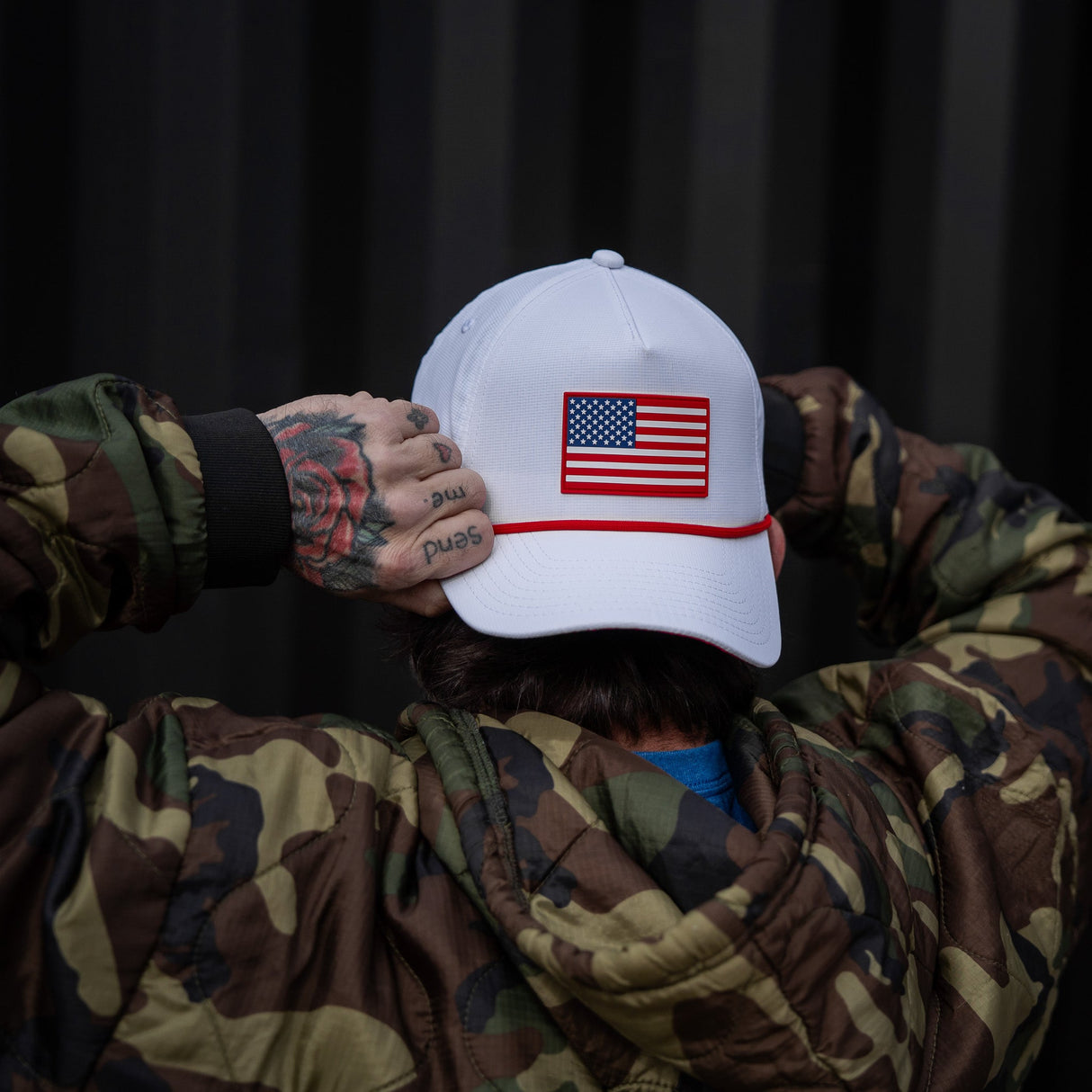 USA Flag Patch Weekender Style Performance Snapback Hat from Combat Iron Apparel
