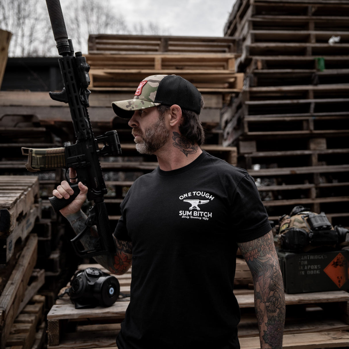 One Tough Sum Born and Raised American Outlaw Men's T-Shirt from Combat Iron Apparel